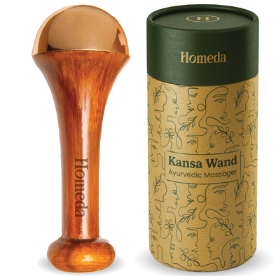 Homeda Kansa Wand for Foot Massage, Kansa Vati with Teak Wooden Handle (4.5 CM)