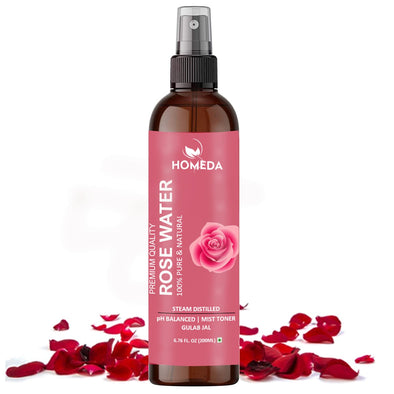Pure Rose Water Spray for Face, Organic Gulab Jal Face Toner for Glowing Skin