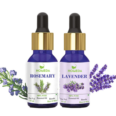 Lavender and Rosemary Essential Oil for Hair, Diffuser, Sleep, Skin Acne, Face, Body, Aromatheraphy