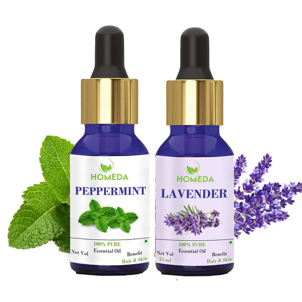 Peppermint and Lavender Essential Oil for Hair Growth, Skin Acne, Face, Body