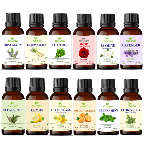 Aroma Diffuser Essential Oil (Rosemary, Lavender, Rose, Teatree, Jasmine, Ylang, Orange, Lemon Grass, Peppermint, Lemon, Citronella, Eucalyptus)