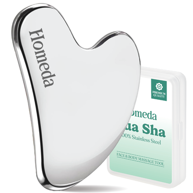 Stainless Steel Gua Sha Stone (Face Massage Tool) Metal Gua Sha Stone for Men & Women - Facial Shaper