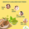 Pure Organic Sandalwood and Neem Leaves Powder for Face Pack, Hair Growth, Skin