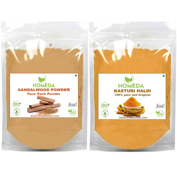 Pure Sandalwood and Kasturi Haldi Powder for Face Pack, Skin