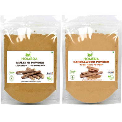 Pure Organic Sandalwood and Mulethi Powder for Face, Skin, Eating