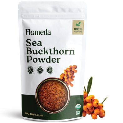 Homeda Sea buckthorn Berry Powder Organic, Rich in Omega 3, Vitamin, No Sugar Added