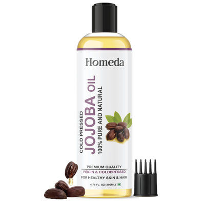 Cold Pressed Jojoba Oil for Hair Growth, Face Glow, Skin - 100% Pure, Organic