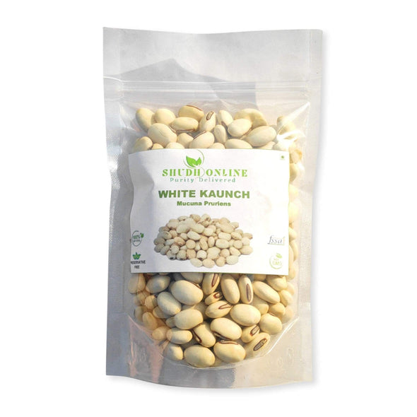 White Kaunch beej, Konch Seed, Safed Koch, Alkushi, Kauch, Mucuna Pruriens, Velvet Beans, Kapikachhu, Cowhage - Shudh Online