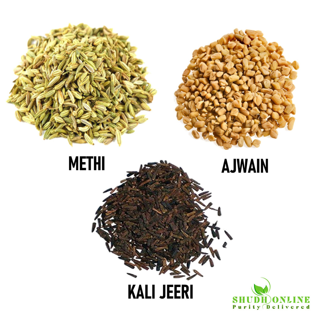 Shudh Online Premium Kali Jeeri, Methi, Ajwain Combo Pack