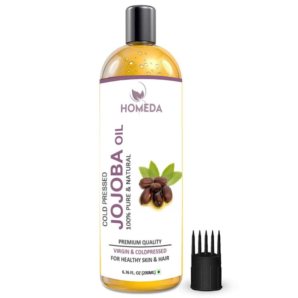 Cold Pressed Jojoba Oil for Hair Growth, Face Glow, Skin - 100% Pure, Organic